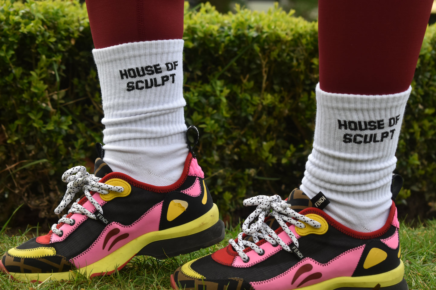 White Ribbed Crew Socks