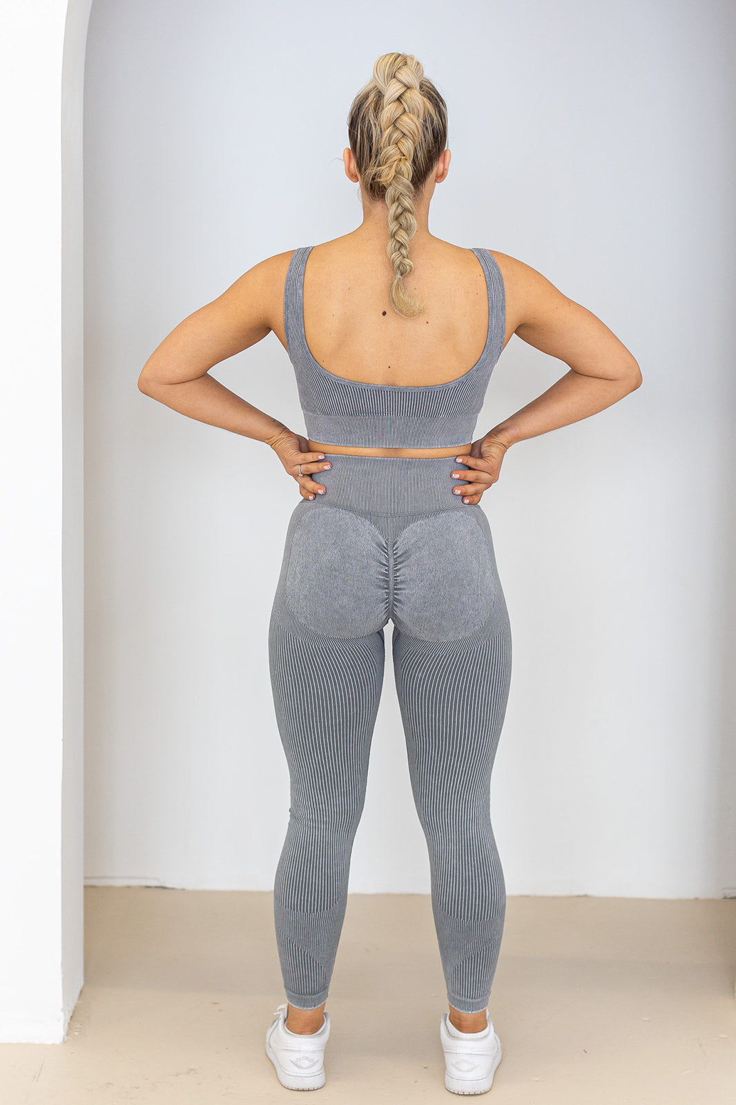 Ribbed Luxe Silver Leggings