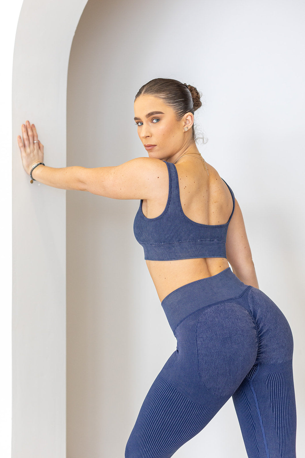 Ribbed Luxe Navy Leggings