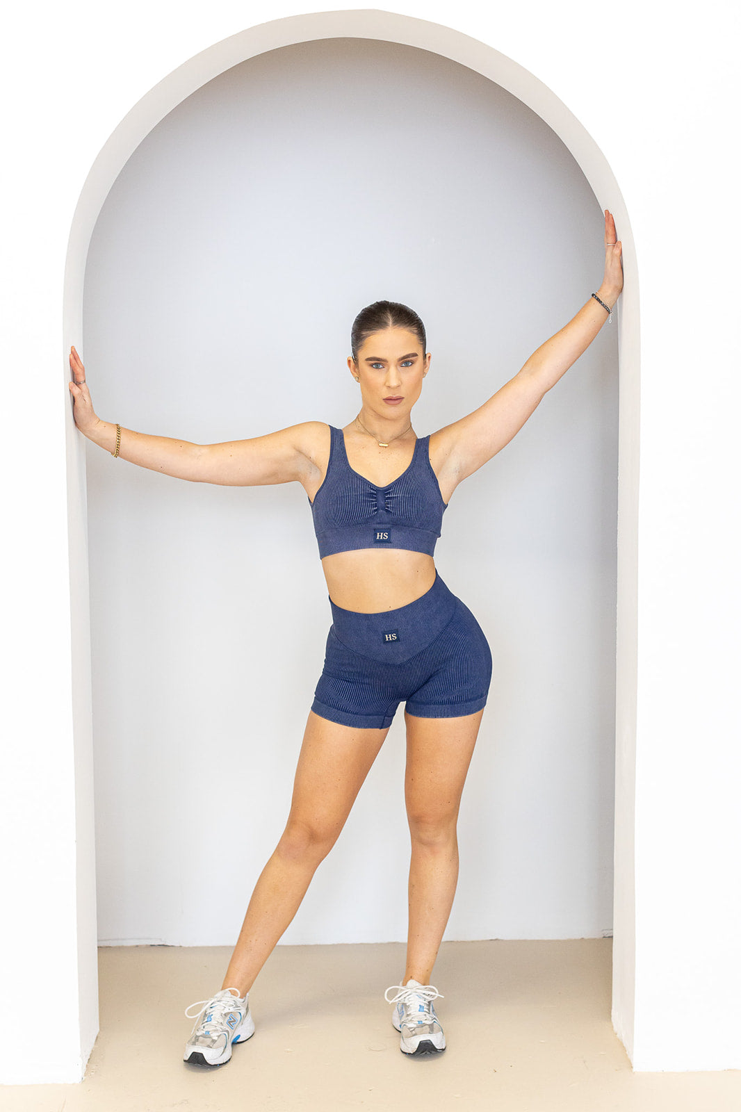 Ribbed Luxe Navy Shorts