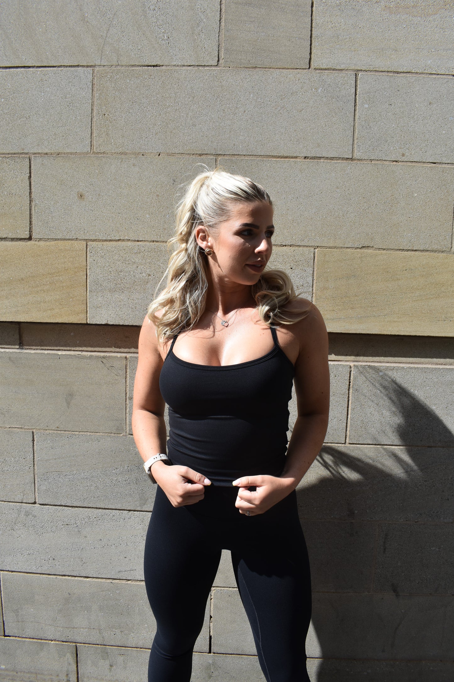 Everyday Fitted Black Vest Top